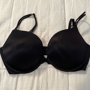 Victoria’s Secret Very Sexy Bra - Black with Black Rhinestones - 34DD